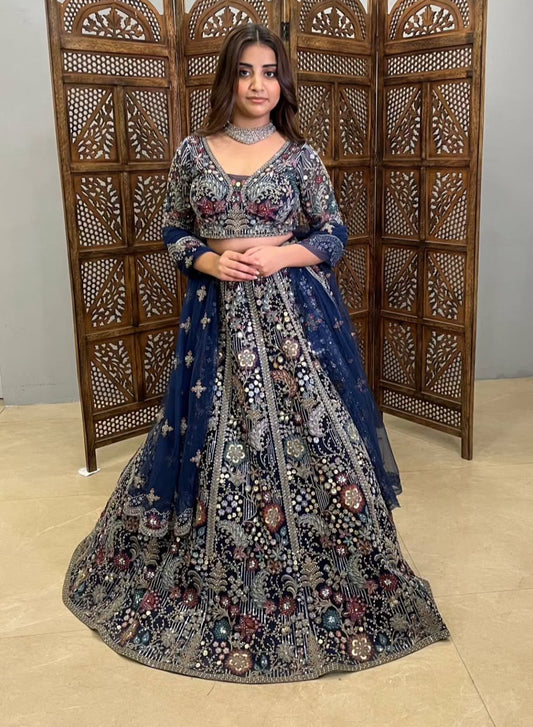 Night blue lehenga