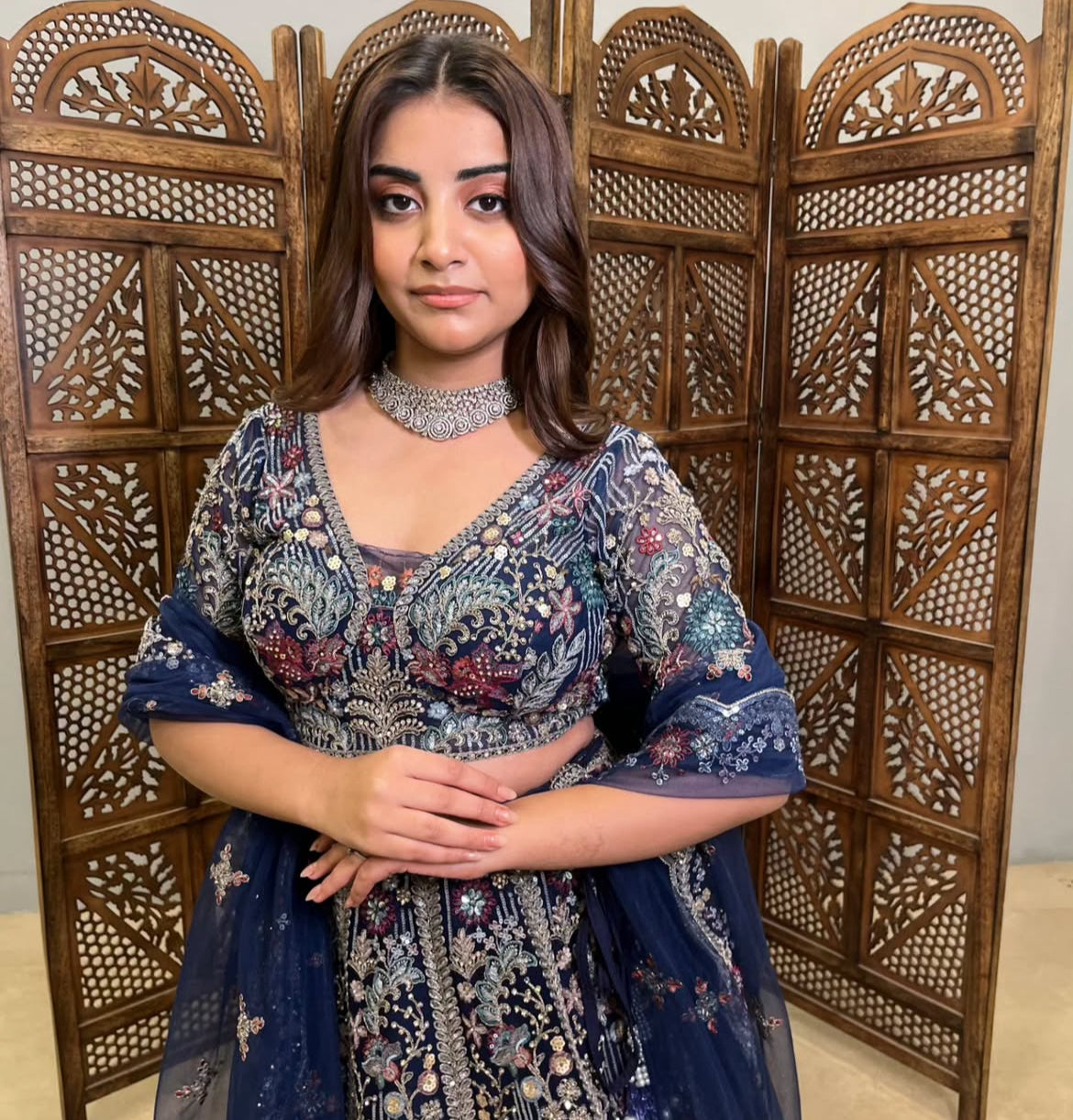 Night blue lehenga