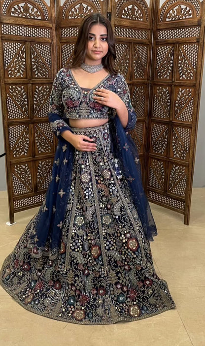 Night blue lehenga